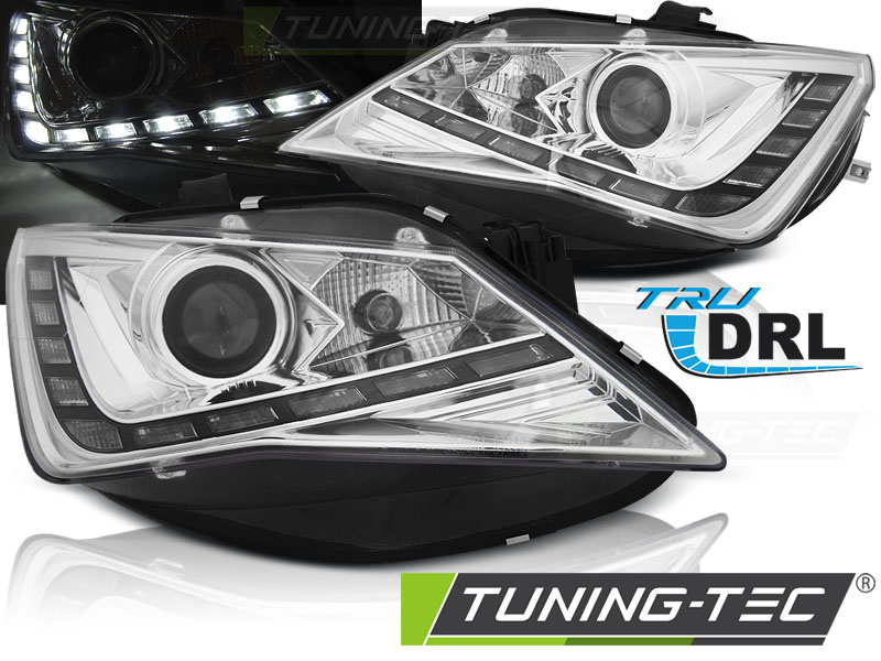 Faruri TRUE DRL Crom look compatibila SEAT SEAT IBIZA 6J 12-15