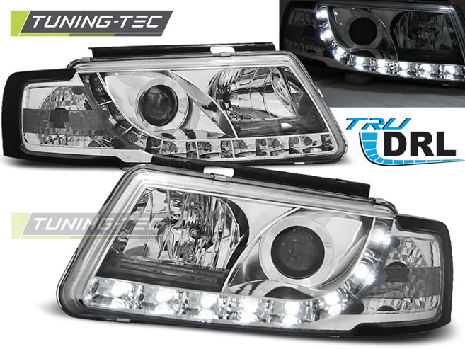 Faruri TRUE DRL Crom look compatibila VW PASSAT B5 3B 11.96-08.00