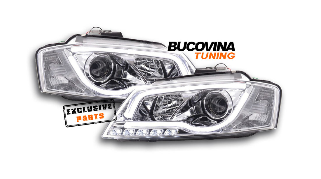 FARURI TUB NEON COMPATIBILE CU AUDI A3 8PA 08-12 FUNDAL CROM