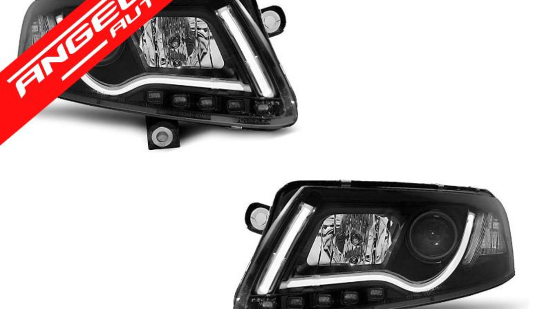 Faruri TUBE LIGHT AUDI A6 4F 2004-2008 Black Design