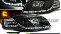 Faruri TUBE LIGHT BLACK compatibila AUDI A4 B7 11....