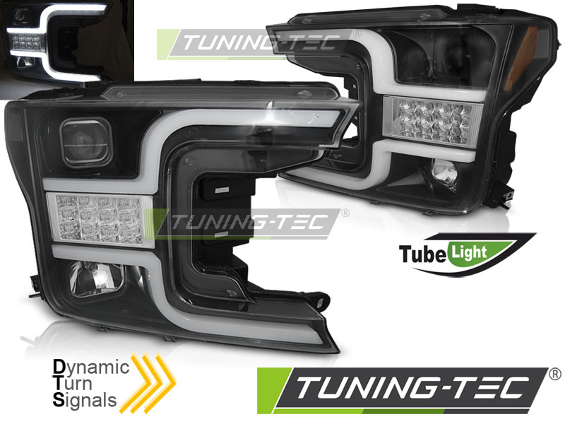 Faruri TUBE LIGHT BLACK compatibila FORD F150 MK13 17-20