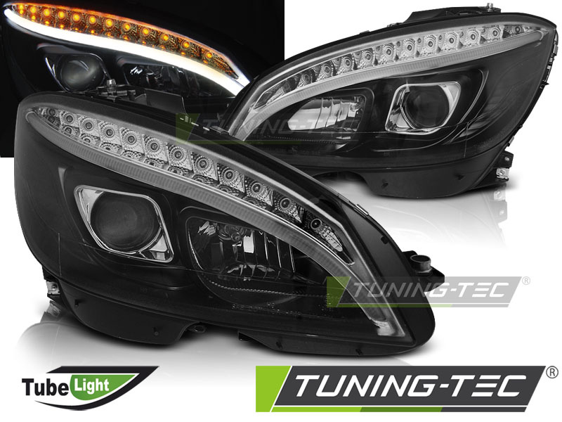 Faruri TUBE LIGHT BLACK compatibila MERCEDES W204 07-10
