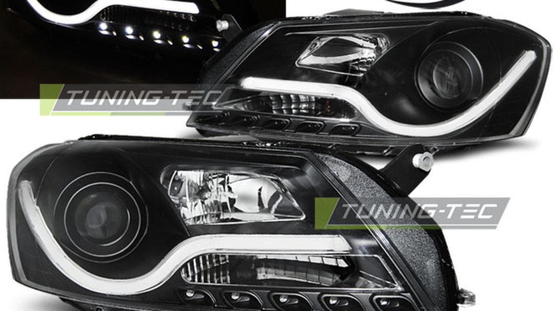 Faruri TUBE LIGHT BLACK compatibila VW PASSAT B7 10.10-10.14