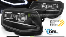 Faruri TUBE LIGHT BLACK DRL SEQ compatibila VW T6 ...