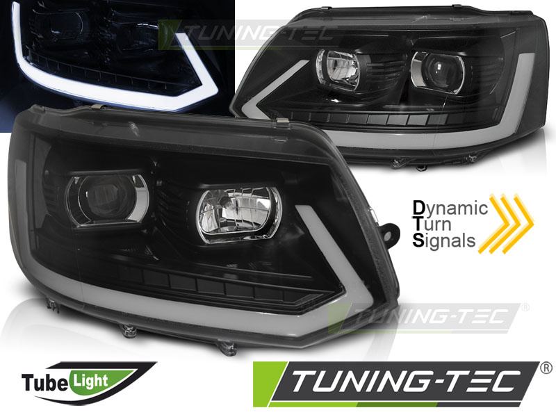 Faruri TUBE LIGHT BLACK SEQ compatibila VW T5 2010-2015