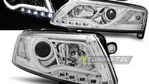 Faruri TUBE LIGHT Crom look compatibila AUDI A6 C6...