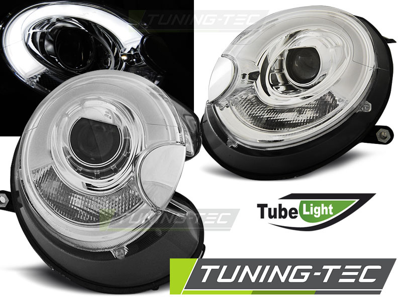 Faruri TUBE LIGHT Crom look compatibila BMW MINI (COOPER) 06-14
