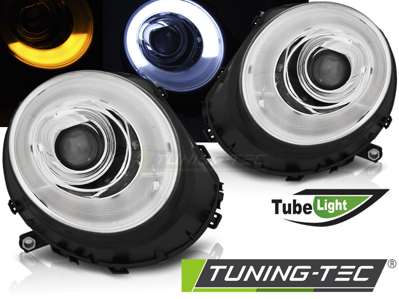 Faruri TUBE LIGHT Crom look compatibila BMW MINI (COOPER) 06-14
