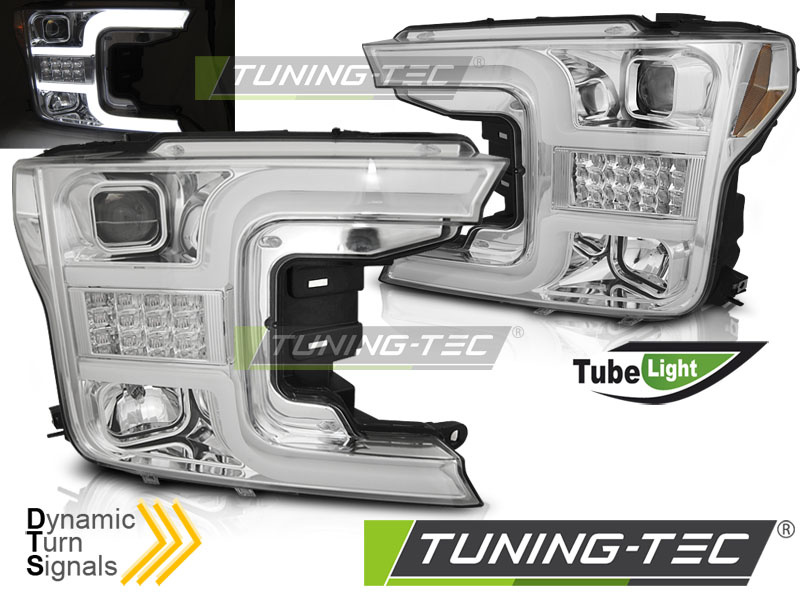 Faruri TUBE LIGHT Crom look compatibila FORD F150 MK13 17-20