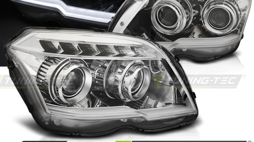 Faruri TUBE LIGHT Crom look compatibila MERCEDES GLK X204 06.08-08.12