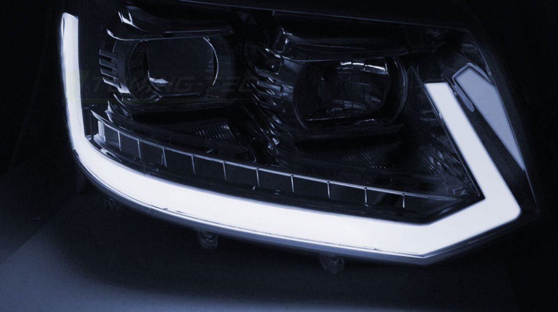Faruri TUBE LIGHT Crom look SEQ compatibila VW T5 2010-2015