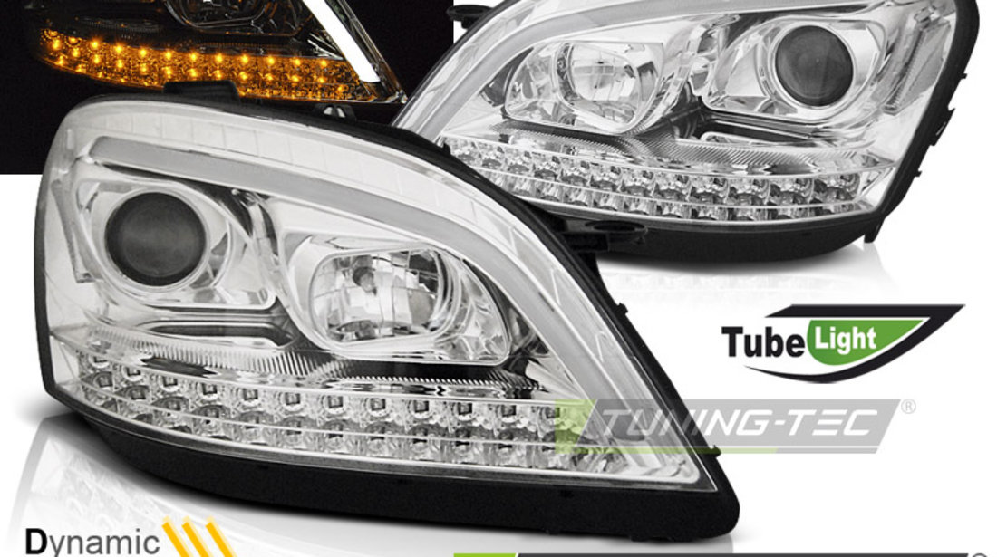 Faruri TUBE LIGHT Crom look SEQ compatibila MERCEDES W164 ML M-KLASA 05-07