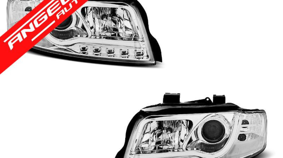 Faruri Tube Light DRL Audi A4 2000-2004 Crom LED