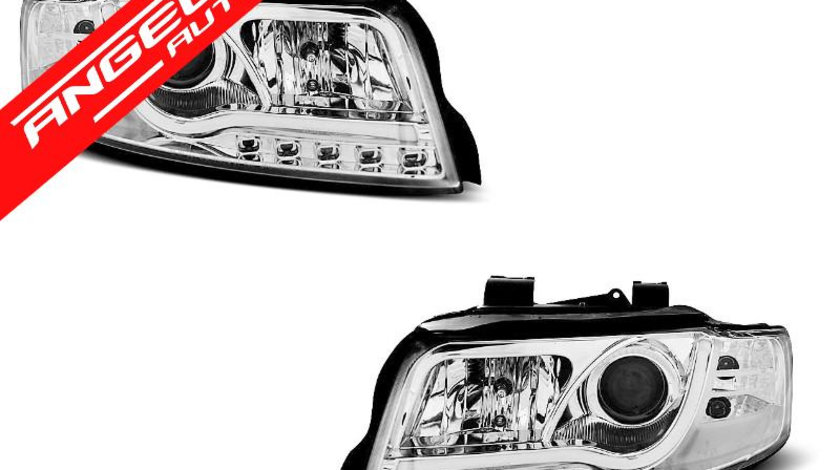 Faruri Tube Light DRL Audi A4 2000-2004 Crom LED