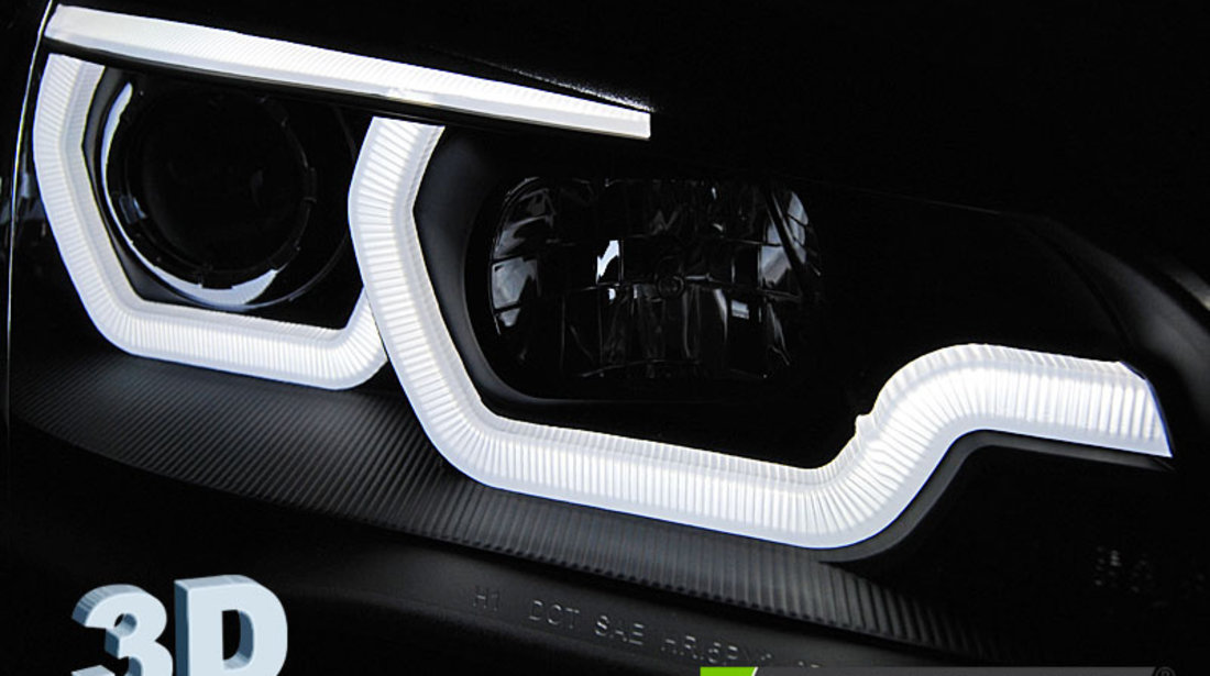 Faruri TUBE LIGHT DRL BLACK compatibila BMW X5 E70 07-13