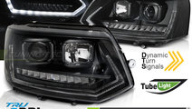 Faruri TUBE LIGHT DRL BLACK SEQ compatibila VW T5 ...
