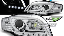 Faruri TUBE LIGHT DRL Crom look compatibila AUDI A...