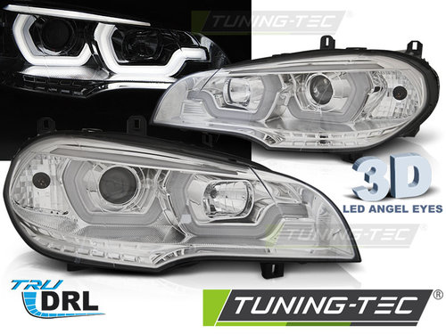 Faruri TUBE LIGHT DRL Crom look compatibila BMW X5 E70 07-13