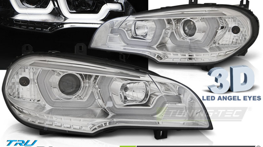 Faruri TUBE LIGHT DRL Crom look compatibila BMW X5 E70 07-13