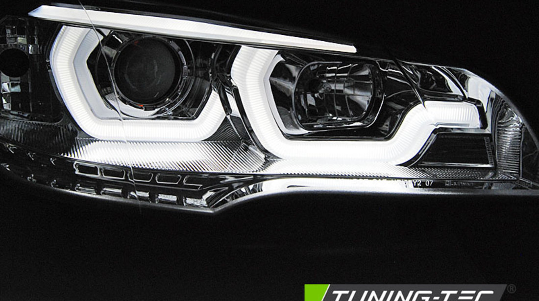 Faruri TUBE LIGHT DRL Crom look compatibila BMW X5 E70 07-13