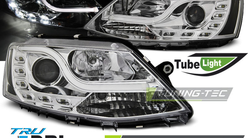 Faruri TUBE LIGHT DRL Crom look compatibila VW JETTA VI 1.11-18