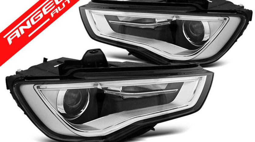 Faruri TUBE LIGHT DRL Negru potrivite pentru AUDI A3 8V 12-16