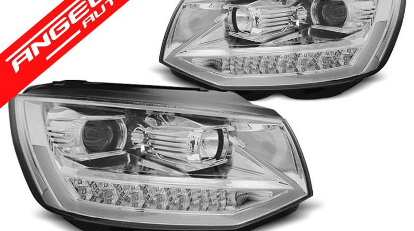 Faruri TUBE LIGHT DRL VW T6 2015-2019 Chrome Semnal LED