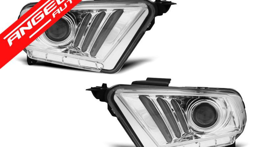 Faruri TUBE LIGHT FORD MUSTANG V 2010-2013 CHROME Semnal LED