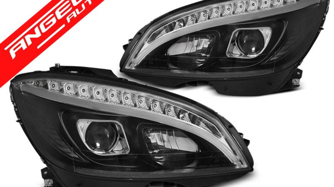 Faruri TUBE LIGHT MERCEDES C Class W204 2007-2010 Black Design