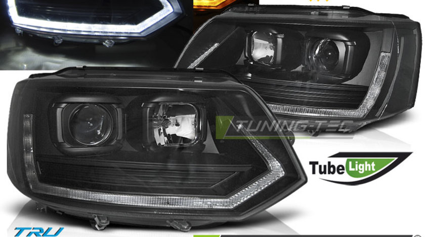 Faruri TUBE LIGHT T6 LOOK BLACK compatibila VW T5 2010-2015