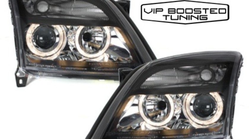 Faruri tuning Angel Eyes OPEL Vectra C 2002-2004 negre