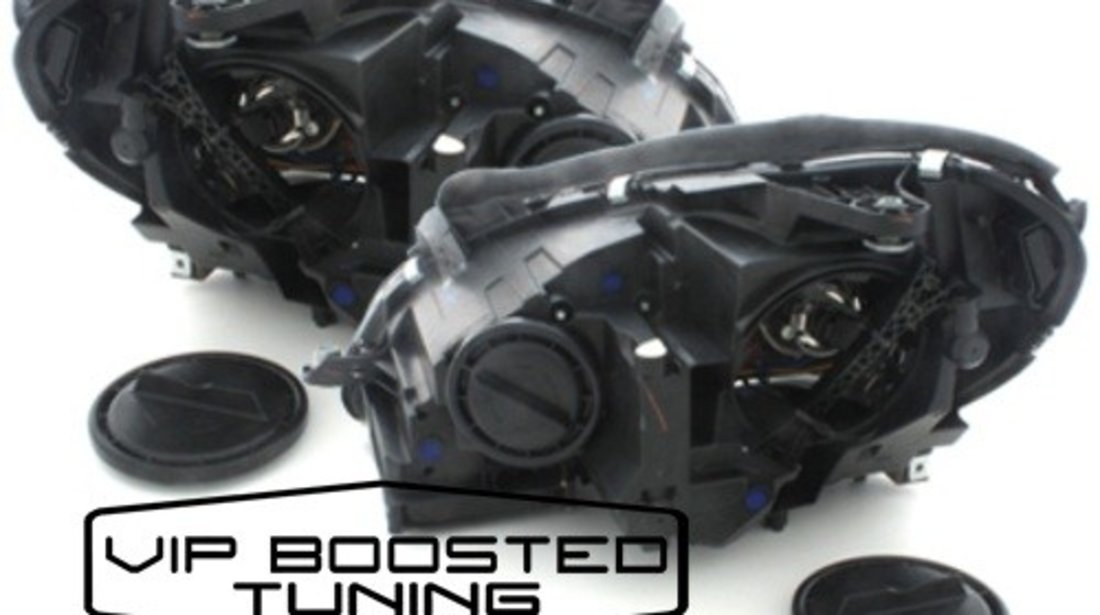 Faruri tuning LED DRL MERCEDES W204 C-class facelift 2011+ Negre