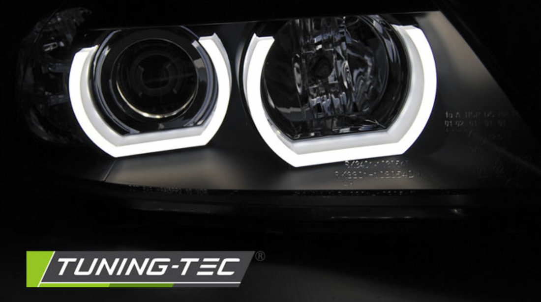 Faruri U-LED LIGHT 3D BLACK compatibila BMW E90/E91 03.05-08.0