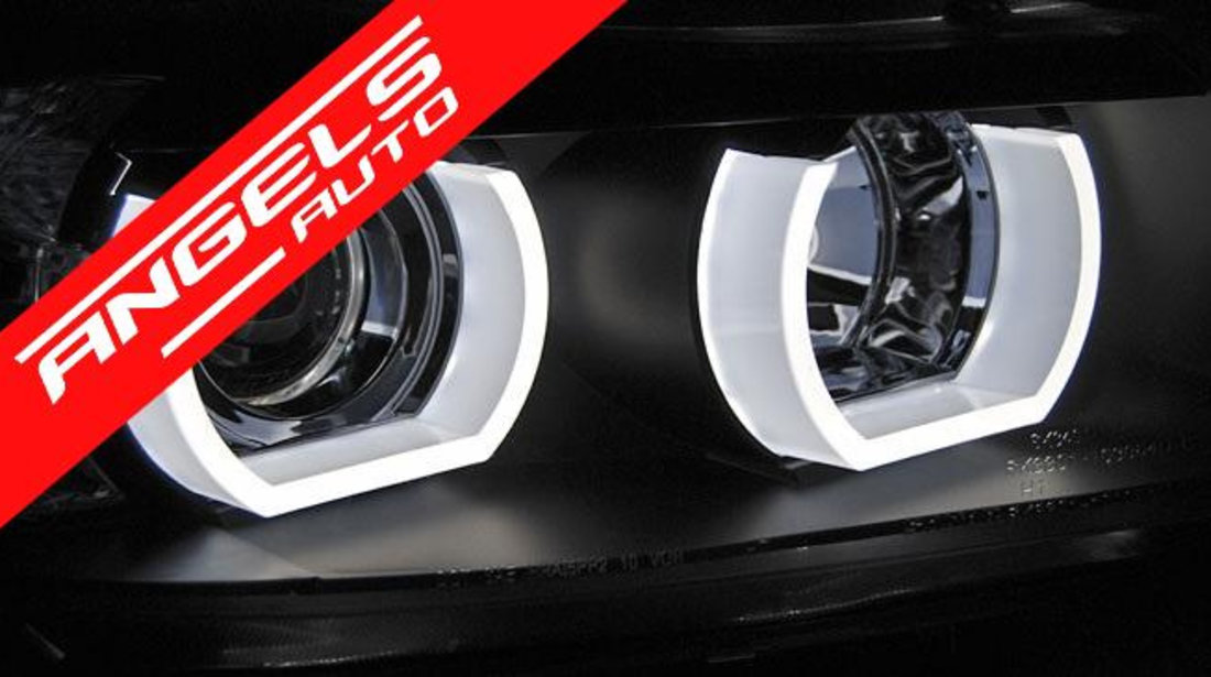 Faruri U-LED LIGHT 3D BMW Seria 3 E90/E91 2005-2008 Black