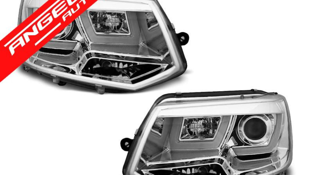 Faruri U-LED LIGHT CHROME potrivite pentru VW T5 2010-2015