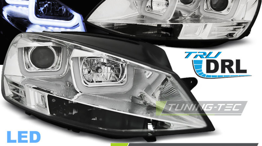 Faruri U-LED LIGHT Crom look compatibila VW GOLF 7 11.12-17