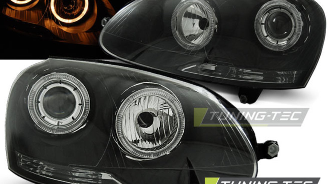 Faruri VW GOLF 5 10.2003-2009 cu ANGEL EYES fond negru