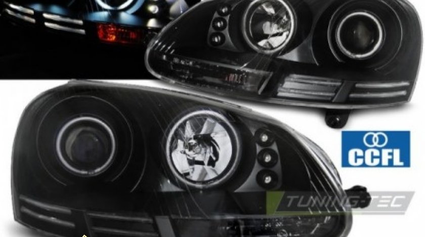 Faruri VW Golf 5 Angel eyes CCFL Negru