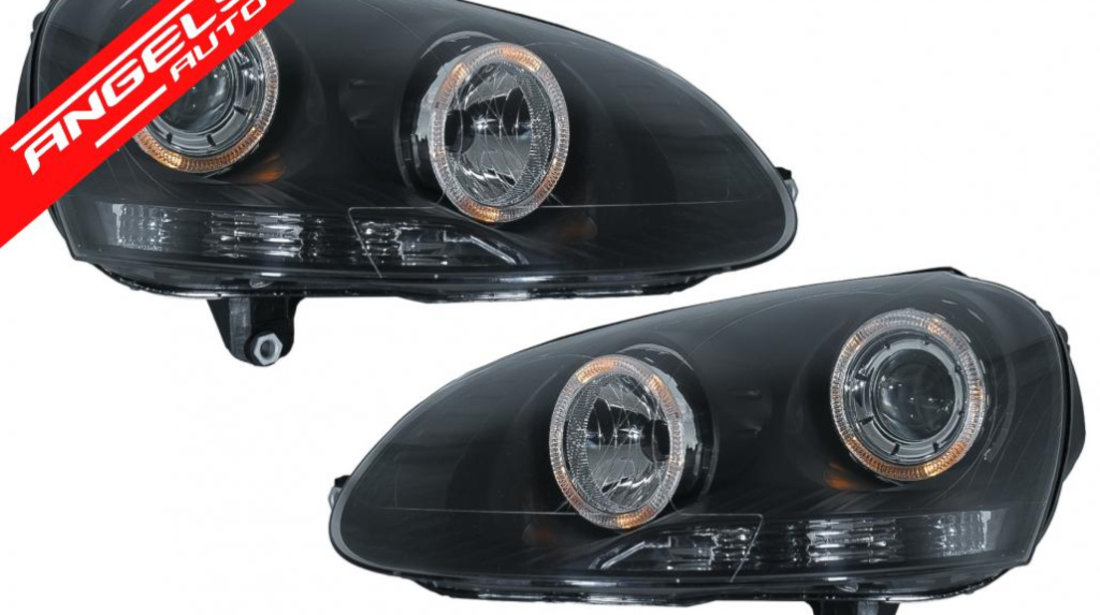 Faruri VW Golf 5 V (2003-2007) Angel Eyes Negru