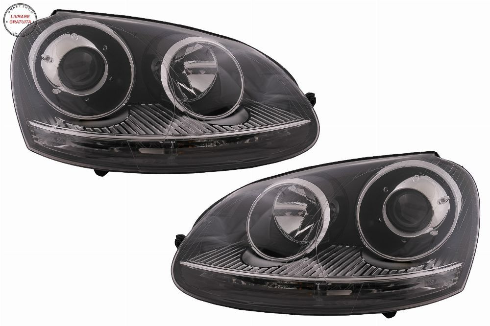 Faruri VW Golf 5 V Mk5 (2003-2007) Jetta (2005-2010) GTI R32 Design Chrome RHD- livrare gratuita