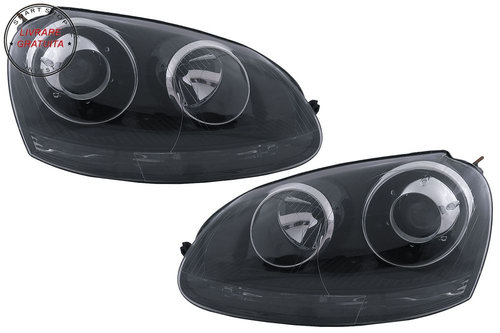 Faruri VW Golf 5 V Mk5 (2003-2007) Jetta (2005-2010) RHD GTI R32 Design Black- livrare gratuita