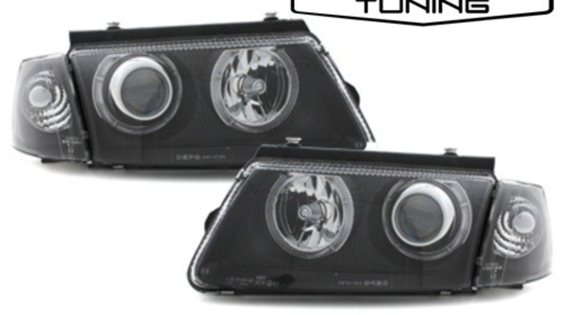 Faruri VW Passat 3B (1996-2000) pozitie angel eyes negre