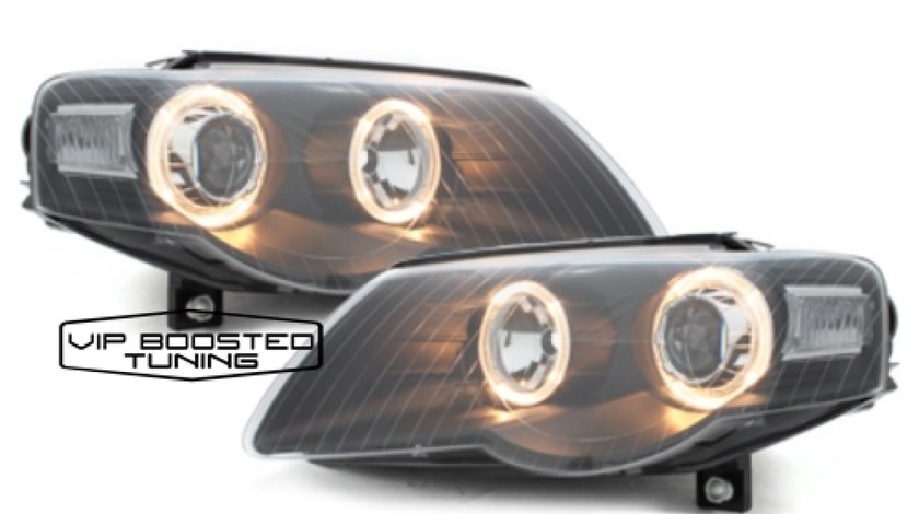 Faruri VW Passat 3C B6 2005+ Pozitie Angeleyes Negre