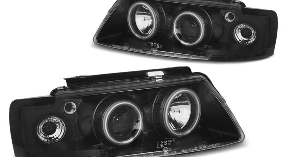 Faruri VW PASSAT B5 3B 1996-2000 Angel eyes CCFL Negru