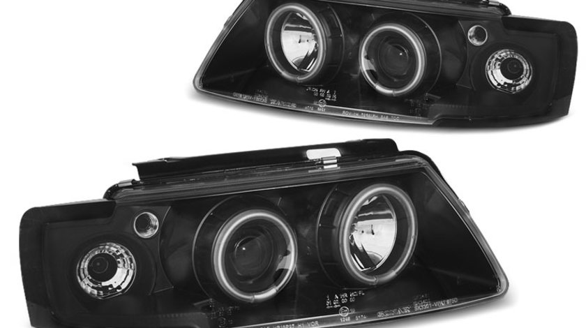 Faruri VW PASSAT B5 3B 1996-2000 Angel eyes CCFL Negru