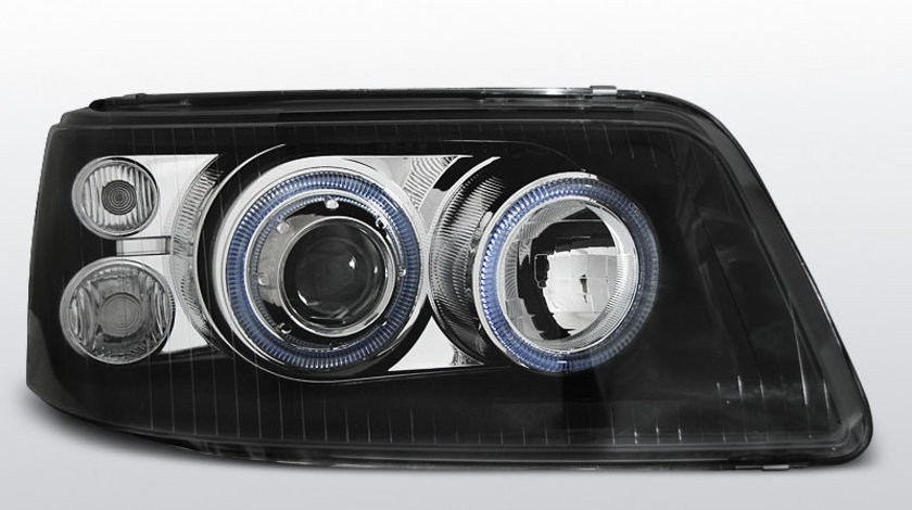 Faruri VW T5 2003-2009 Angel eyes Negru