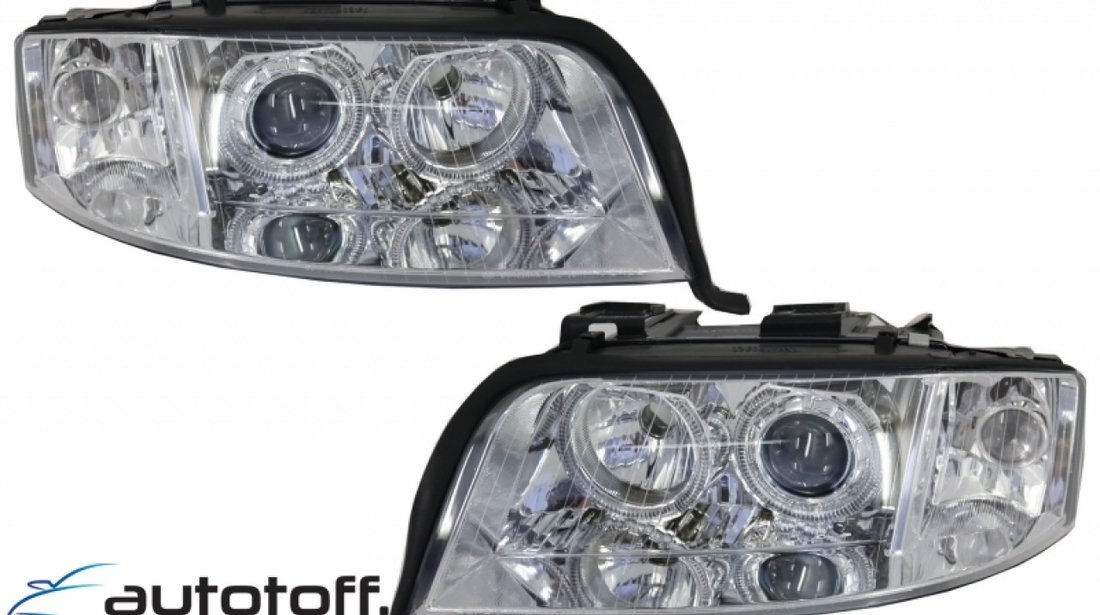 Faruri Xenon AUDI A6 Sedan Avant (2001-2004) Angel Eyes Crom