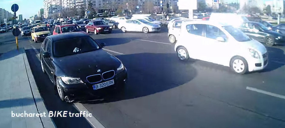 Feciorul cu BMW din Bucuresti care se crede smecher are nevoie de o bara noua