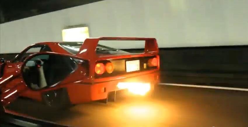 Ferrari F40 in tunel: cea mai frumoasa muzica incendiara din univers!